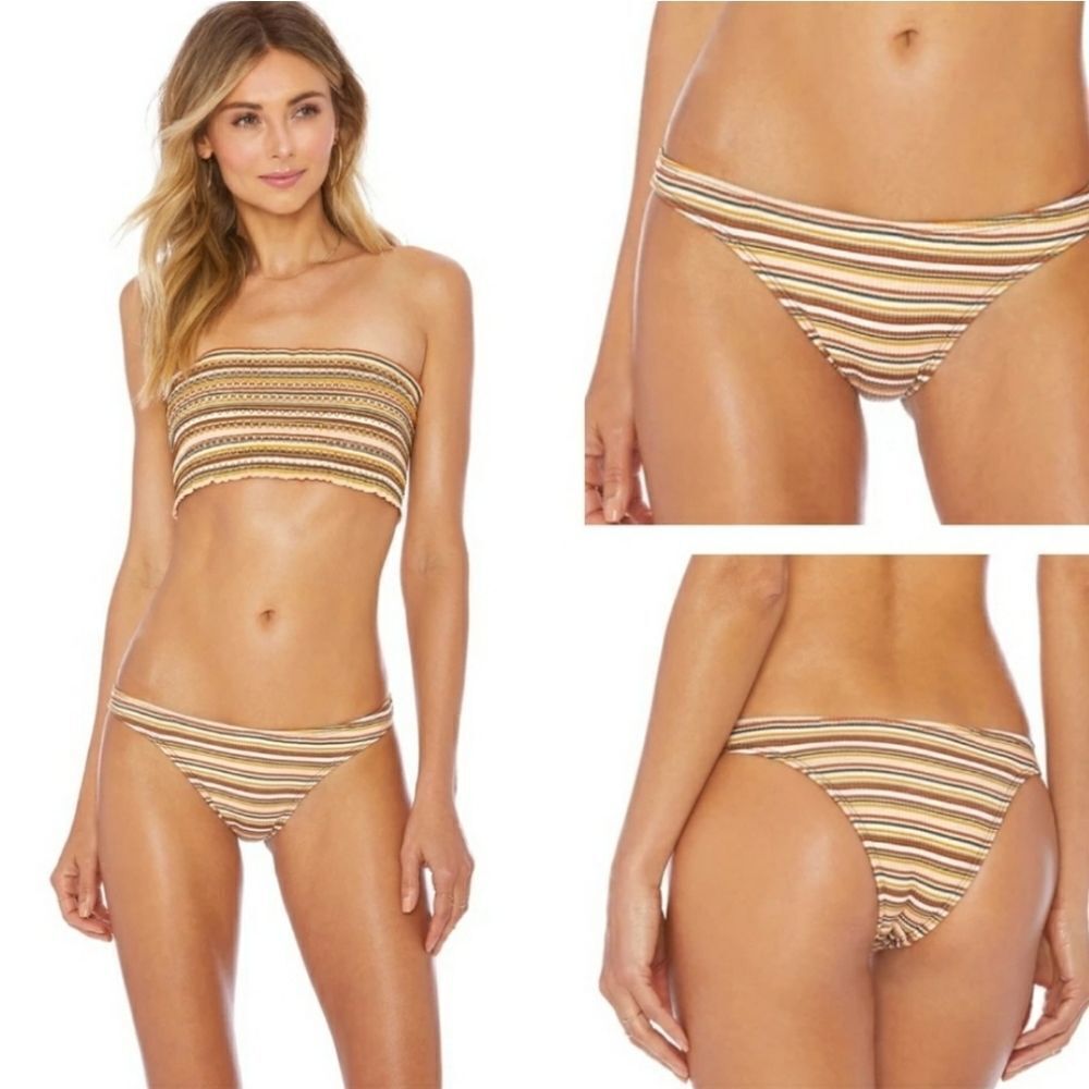 NWT Elle Jay Striped Bikini Bottoms sz S